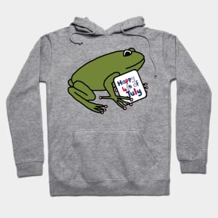 Happy 4th of July says Green Frog Hoodie